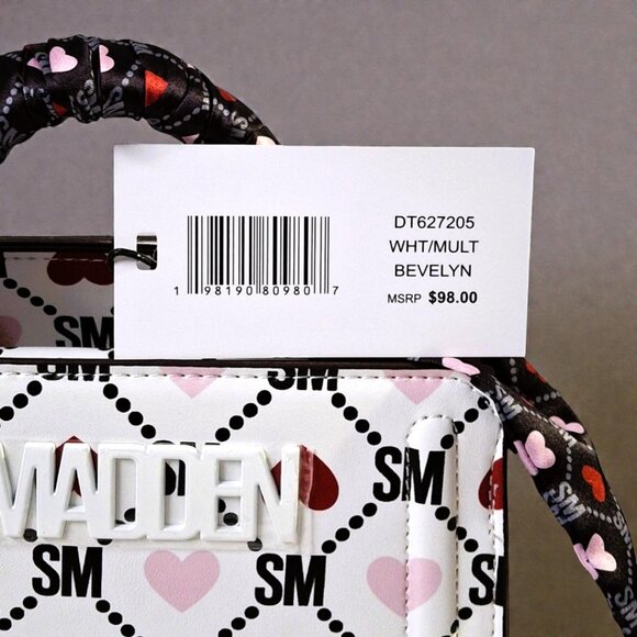 Steve Madden White/Black/Red/Pink Bevelyn DT627205 Satchel NWT - Picture 4 of 9